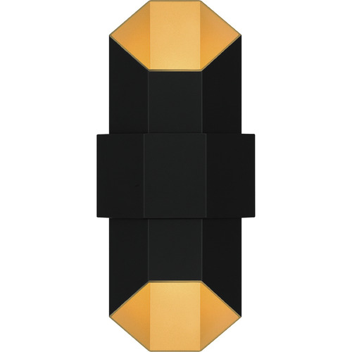 Quoizel Lighting Chasm Matte Black Gold LED Outdoor Wall Light by Quoizel Lighting CHS8307MBKG