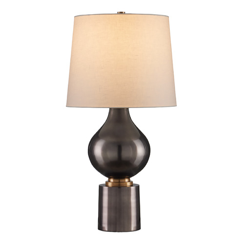Currey and Company Tamerlane Black Nickel & Vintage Brass Table Lamp with Empire Shade