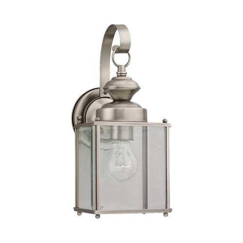 12.50-Inch Antique Brushed Nickel Outdoor Wall Cube Light by Generation Lighting