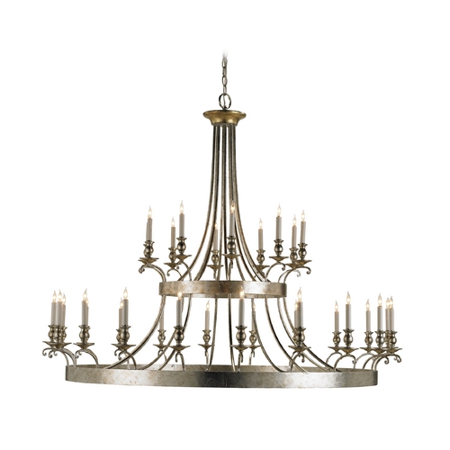 Currey and Company Lighting Lodestar Chandelier Granello Silver Leaf/Antique Gold Leaf by Currey 9582