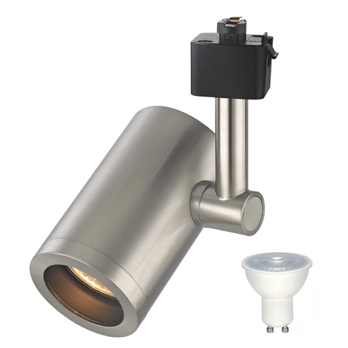 Satin Nickel 3000K LED Cylinder Head for Juno Track Systems by Recesso