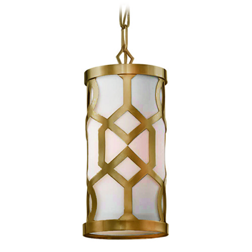 Crystorama Lighting Jennings Aged Brass Mini-Pendant Light with Cylindrical Shade
