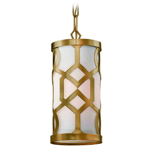 Crystorama Lighting Crystorama Lighting Jennings Aged Brass Mini-Pendant Light with Cylindrical Shade 2260-AG