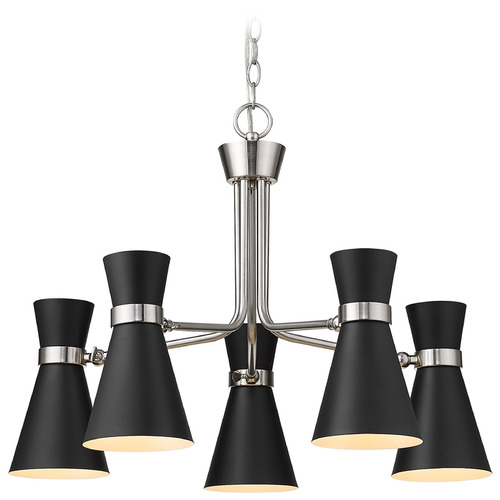 Soriano Matte Black & Brushed Nickel Chandelier by Z-Lite