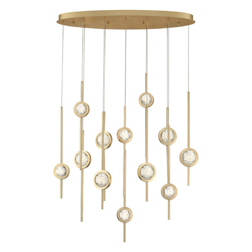 Barletta Oval LED Chandelier in Brass by Eurofase Lighting