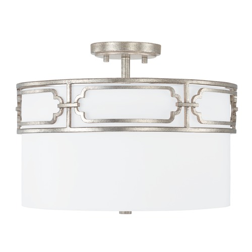 HomePlace by Capital Lighting Merrick 15.25-Inch Antique Silver Semi-Flush Mount by HomePlace by Capital Lighting 243431AS
