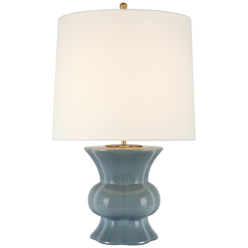 Visual Comfort Signature Collection Aerin Lavinia Table Lamp in Polar Blue Crackle by Visual Comfort Signature ARN3663PBCL
