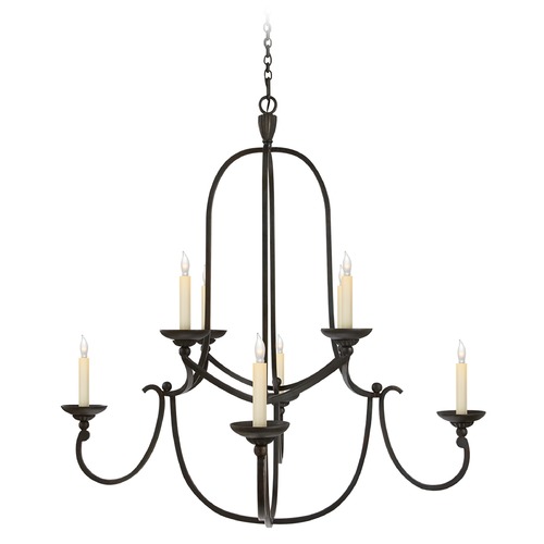 Visual Comfort Signature Collection E.F. Chapman Flemish Chandelier in Aged Iron by Visual Comfort Signature CHC1494AI