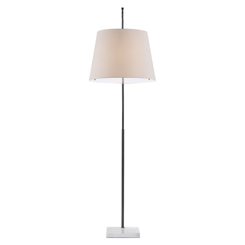 Currey and Company Cloister Oil Rubbed Bronze & White Arc Lamp with Empire Shade