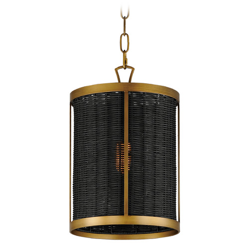 Rattan Natural Aged Brass Mini Pendant by Maxim Lighting