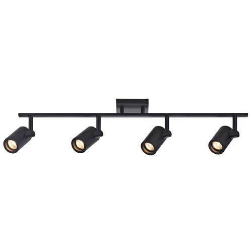 Track Light with 4 Cylinder Spot Lights - Black - GU10 Base