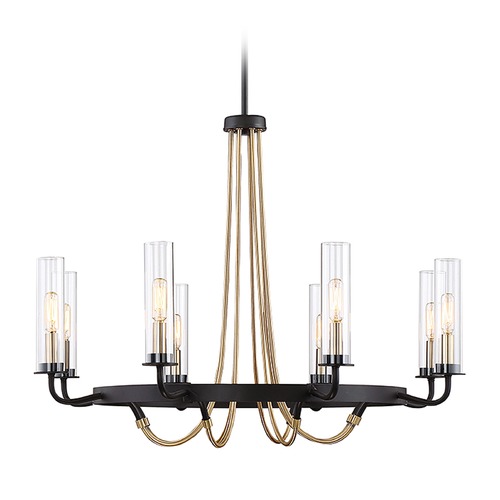 Savoy House Kearney 32-Inch Chandelier in Vintage Black & Warm Brass by Savoy House 1-8070-8-51