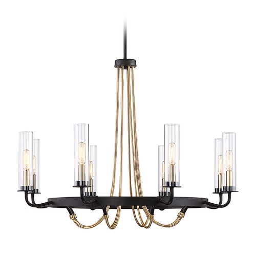 Savoy House Kearney 32-Inch Chandelier in Vintage Black & Warm Brass by Savoy House 1-8070-8-51