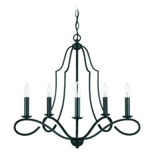 HomePlace by Capital Lighting HomePlace Cameron Matte Black 5-Light Chandelier with 439551MB