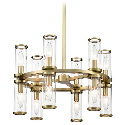 Revolve Natural Brass Chandelier by Alora Lighting