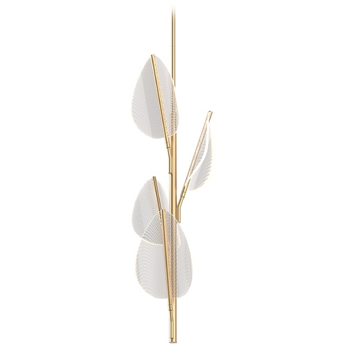 Flora 37.25-Inch Natural Brass LED Pendant by Alora Lighting