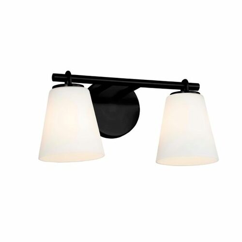 Alpino 2-Light Bath Light in Black by Evolv by Justice Design Group