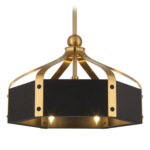 Savoy House Savoy House Lighting Sheffield Matte Black with Warm Brass Accents LED Ceiling Fan with Light 26-FD-7806-143