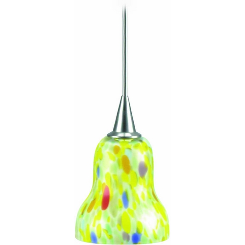 Lite Source Lighting Modern Low Voltage Mini-Pendant Light with Yellow Glass LS-14091YLW