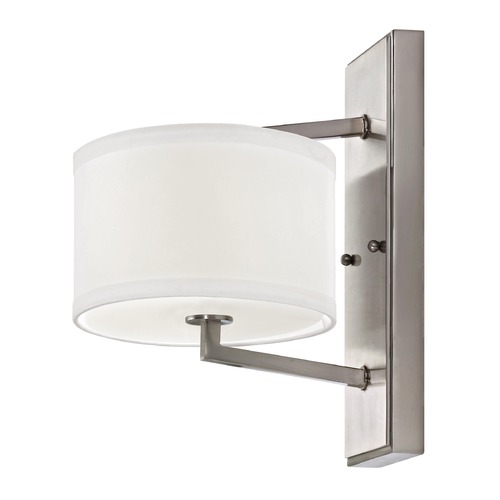 Dolan Designs Lighting Satin Nickel Sconce with Drum Shade 1886-09