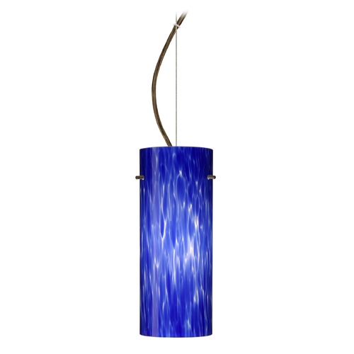 Besa Lighting Besa Lighting Stilo Bronze LED Pendant Light with Cylindrical Shade 1KX-412386-LED-BR