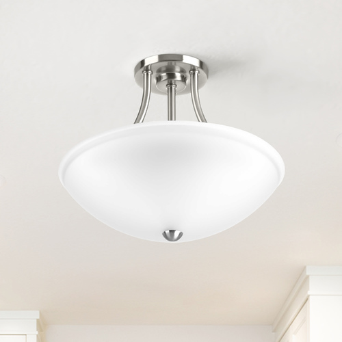 Gather LED Brushed Nickel LED Semi-Flush Mount by Progress Lighting