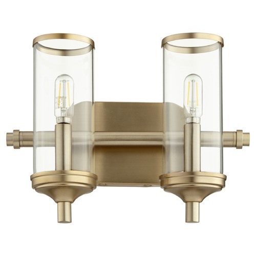 Quorum Lighting Collins Aged Brass Bathroom Light by Quorum Lighting 5044-2-80