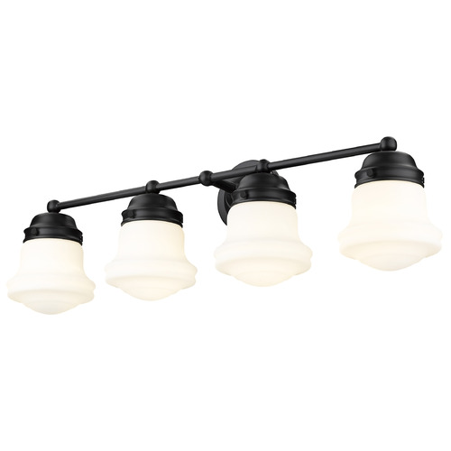 Z-Lite Vaughn Matte Black Bathroom Light by Z-Lite 735-4V-MB