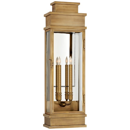 Visual Comfort Signature Collection E.F. Chapman Linear Large Indoor Lantern in Brass by Visual Comfort Signature CHD2911ABCG