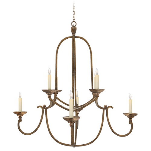 Visual Comfort Signature Collection E.F. Chapman Flemish Chandelier in Gilded Iron by Visual Comfort Signature CHC1494GI