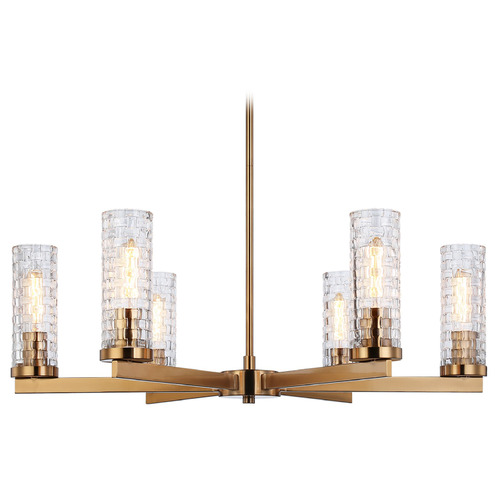 Matteo Lighting Matteo Lighting Weaver Aged Gold Brass Chandelier C32106AG