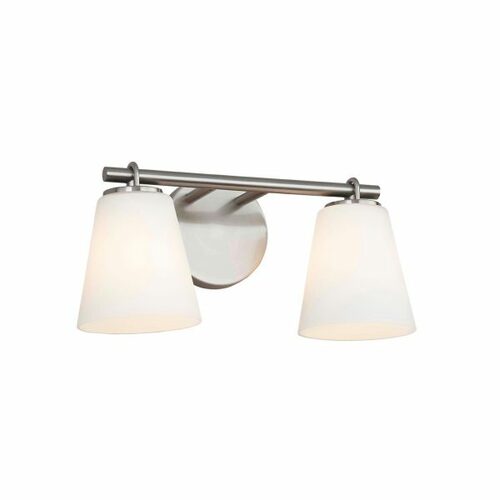 Alpino 2-Light Bath Light in Nickel by Evolv by Justice Design Group