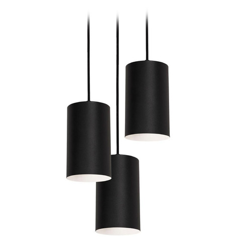 Afx Lighting Tyke Black Multi-Light Pendant with Cylindrical Shade