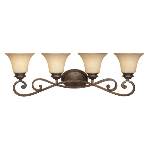 Designers Fountain Lighting Bathroom Light with Amber Glass in Forged Sienna Finish 81804-FSN