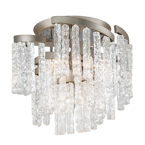 Mont Blanc Modern Silver Leaf Semi-Flush Mount by Corbett Lighting