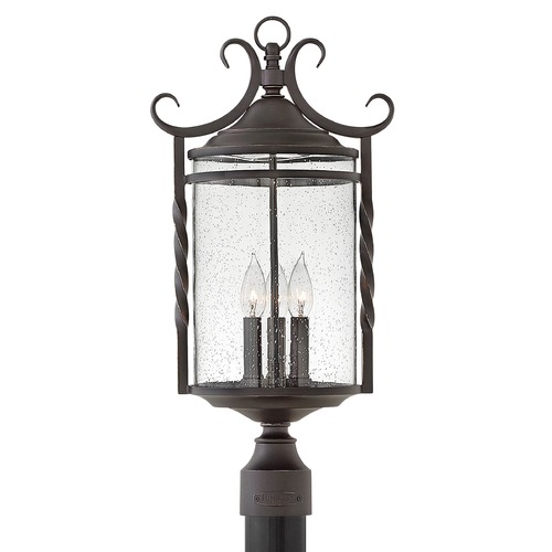 Hinkley Traditional Seeded Glass Black Post Light 23.75 Inches Tall by Hinkley 1141OL-CL