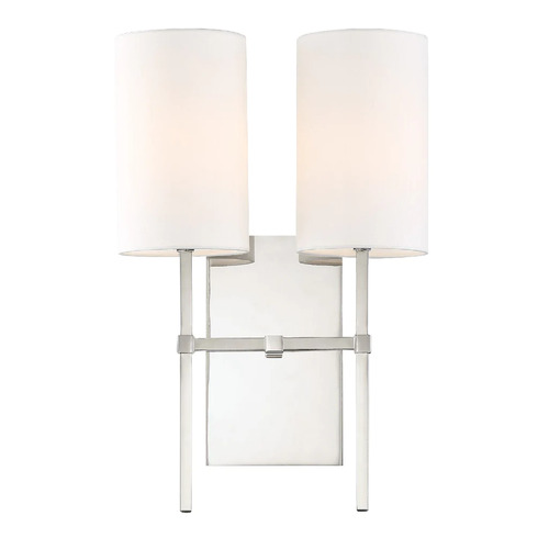 Veronica Double Sconce in Polished Nickel by Crystorama Lighting