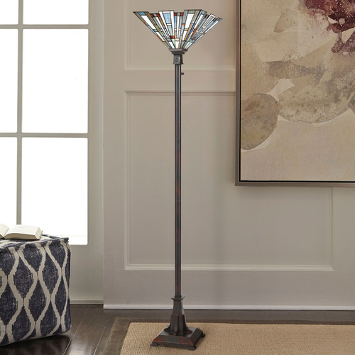 Maybeck Valiant Bronze Torchiere Lamp by Quoizel Lighting