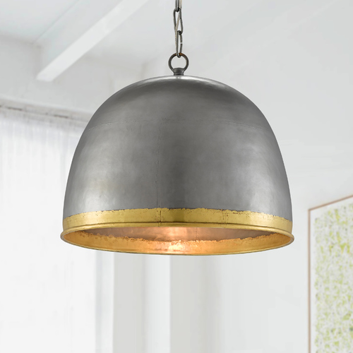 Matute Pendant in Pewter/Polished Brass by Currey & Company
