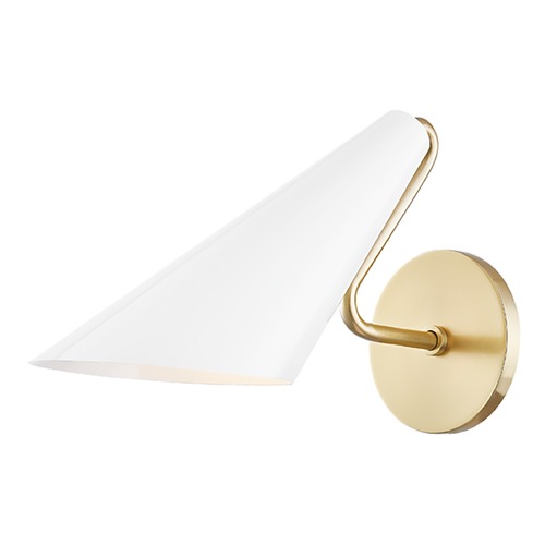 Mitzi by Hudson Valley Talia Aged Brass Sconce by Mitzi by Hudson Valley H399101-AGB/DG