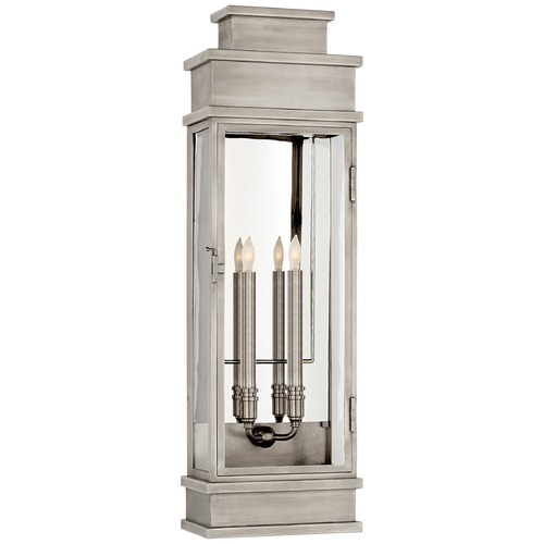 Visual Comfort Signature Collection E.F. Chapman Linear Large Indoor Lantern in Nickel by Visual Comfort Signature CHD2911ANCG