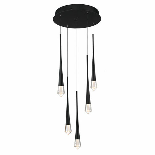Pierce 13-Inch LED Multi-Port Pendant in Black by ET2 Lighting