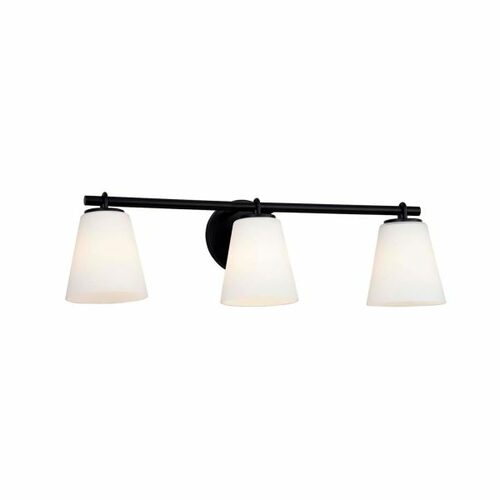 Justice Design Group Alpino 3-Light Bath Light in Black by Evolv by Justice Design Group FSN-8033-OPAL-MBLK