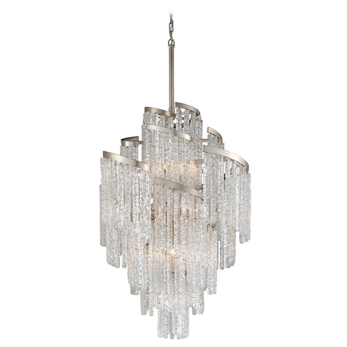 Corbett Lighting Mont Blanc Modern Silver Leaf Chandelier by Corbett Lighting 243-413