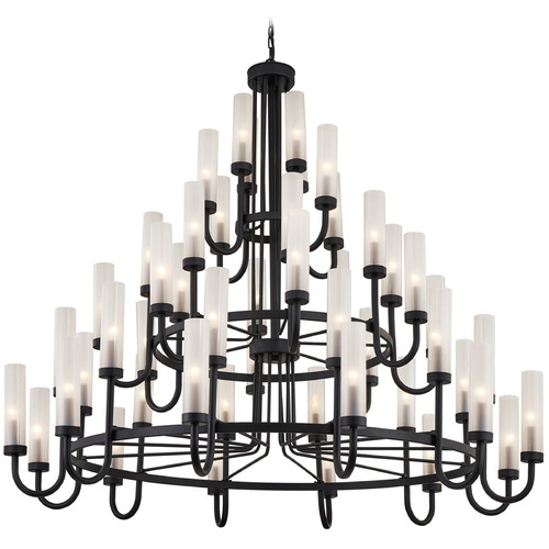 Justice Design Anchor 60 Inch 3-Tier Chandelier Black Clear