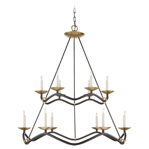 Visual Comfort Signature Collection Barry Goralnick Choros Chandelier in Aged Iron by Visual Comfort Signature S5041AI