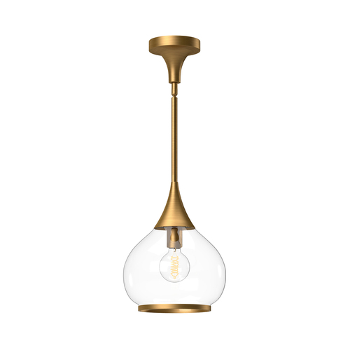 Alora Lighting Alora Lighting Hazel Aged Gold Pendant Light with Bowl / Dome Shade PD524110AGCL