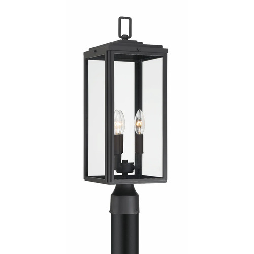 Crystorama Lighting Byron 22.25-Inch Outdoor Post Light in Black by Crystorama Lighting BYR-80109-MK