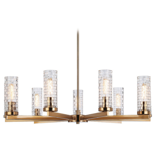Matteo Lighting Weaver Aged Gold Brass Chandelier