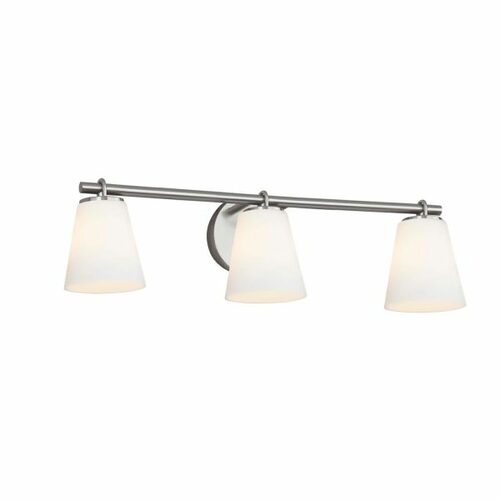 Justice Design Group Alpino 3-Light Bath Light in Nickel by Evolv by Justice Design Group FSN-8033-OPAL-NCKL